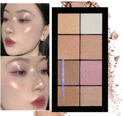 tanvi27 Professional Touch Illuminating Shimmer Highlighter & Bronzer Palette Highlighter(MULTI COLOR)
