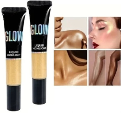 HUZURLU Non-Sticky Long Lasting Illuminator Makeup Base Highlighter(GOLD)