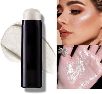 GULGLOW99 Face Highlighters Bronzers Stick Creamy Contour Nose Waterproof Glitter Highlighter(SILVER)