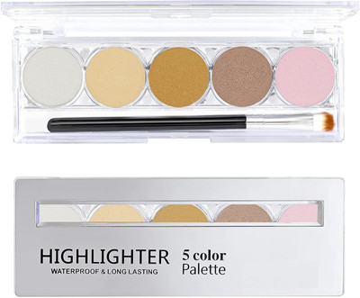 THTC Professional 02 5 Color Highlighter Palette Highlighter(Multi Color)