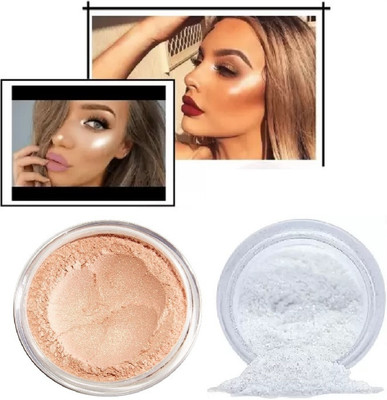 JANOST Illumination Face Makeup Shimmer Powder Highlighter With Pearl Highlighter(Gold, Silver)