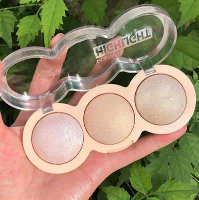 GABBU Best 3 Color Highlighter Palette For Face Makeup Highlighter(MULTI COLOR)