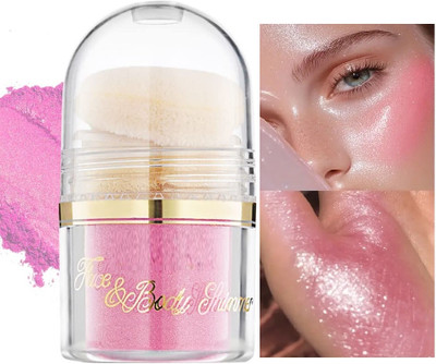 YAWI shimmer pressed baked pink blusher and highlighter palette  Highlighter(Pink)