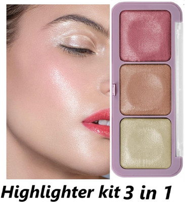 DARVING Korean 3 in 1 Highlighter & Blusher Makeup  Highlighter(multi color)
