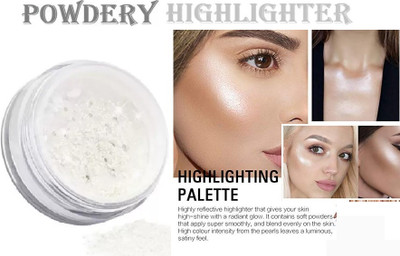 FELICECHIARA Glitter eye Shadow Highlighter Silver Intense Shimmer Powder  Highlighter(Silver)