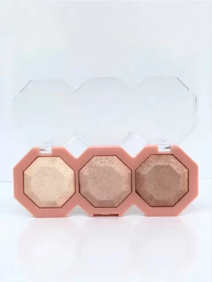 GFSU - GO FOR SOMETHING UNIQUE 3 in 1 baked Highlighter multi colour palette Highlighter(multicolor)