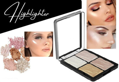 Sheny 4 Shade Illuminating Glow Brick Highlighter Palette Blusher Face Kit Highlighter(multicolor)