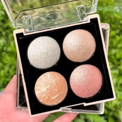 GFSU - GO FOR SOMETHING UNIQUE 4 Shades Baked Face Highlighter Palette Highlighter(multicolor)