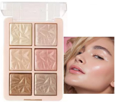Luipui LATEST 6 COLORS HIGHLIGTER PALETTE MAKEUP Highlighter(MULTICOLOR)
