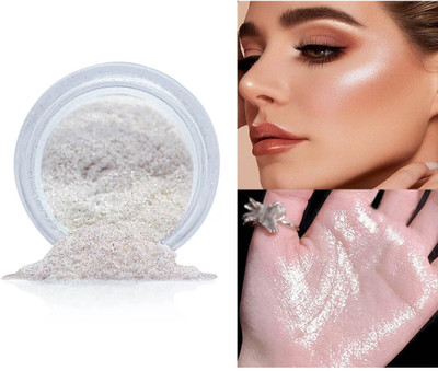 USBK LONG LASTING COLOR BLUE SHIMMER HIGHLIGHTER POWDER Highlighter(WHITE)