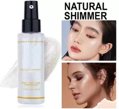 tanvi27 LIQUID FACE AND HAIR TRANSFER PROOF ILLUMINIZER HIGHLIGHTER (SILVER) Highlighter(SILVER)