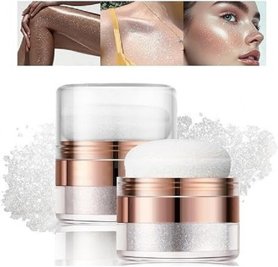 MYEONG Body Highlighter Glitter Powder for Face and Eyes Multi-Purpose  Highlighter(Pearl White)