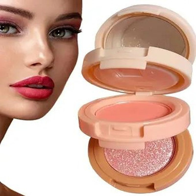 BEAUTYATH Water-resistant 3 in 1 blusher and highlighter(Multicolor)