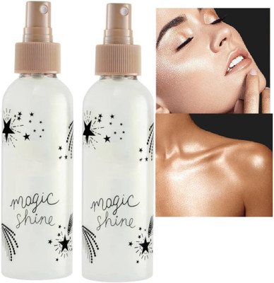 AFARAXIA Muliti color shimmer highlighter spary for face and body Highlighter(shimmer silver)