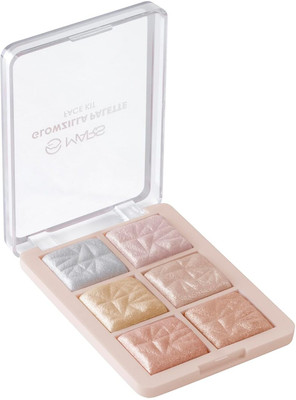 MARS Highlighter Palette Glowzilla 6 Color | Ultra Blendable & Long Lasting Highlighter(Shade-01)