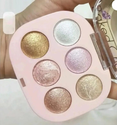 Yuency 6 Colour Magic Shiny Glow Baked Blusher  Highlighter(MULTI COLOUR)