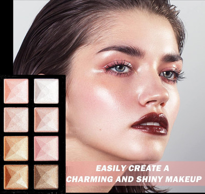 Vyomiris Highlighter Powder Palette, Makeup Palette Facial Bronzers Illuminator Highlighter(Multicolur)