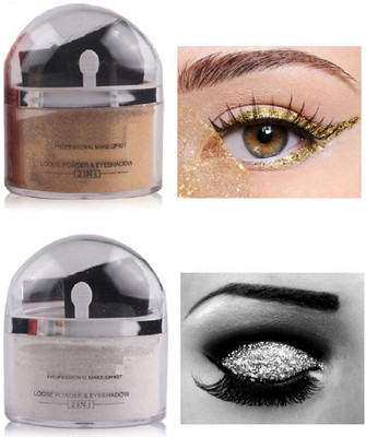 Latixmat Best Quality Shimmer Finish Gold & Silver Highlighter Powder Highlighter(MULTICOLOR)