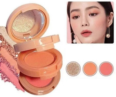 THTC Waterproof 3-in-1 Highlighter & Blush Glow Pinkish Highlighter Makeup Kit Highlighter(MULTI COLOR)