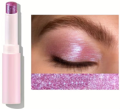 GULGLOW99 Ultra-Glittery Crystal Jelly Highlighter Eyeshadow Stick Soft and Creamy Highlighter(PINK)