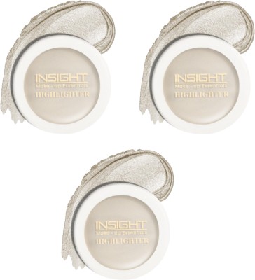 Insight Metallic Glitter Makeup Highlighter For Instant Bright Look (04) Pack of 3 Highlighter(Frosted Heart)