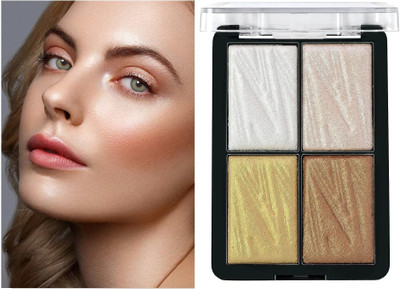 DARVING 4 Shade Illuminating Glow Brick Highlighter Palette Blusher Face Kit  Highlighter(MULTI COLOR)
