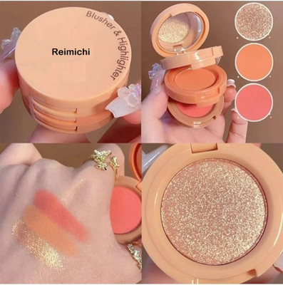 REIMICHI Waterproof Long Lasting 3 In 1 HD Baked Blusher Highlighter Mini Palette Highlighter(multicolor)