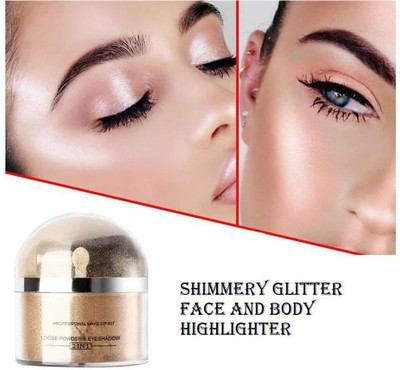 MYEONG Shimmer Gold With Brush Brightening Makeup Highlighter Set With brush Highlighter(GOLD)