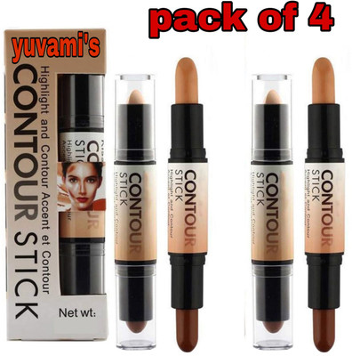 Yuvami's 4pcs Waterproof Long lasting Highlighting Contour Stick (pack of 4) Highlighter(Beige)
