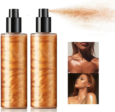AFARAXIA Fix Makeup Setting Spray Oil Control Shimmer Highlighter(Gold)