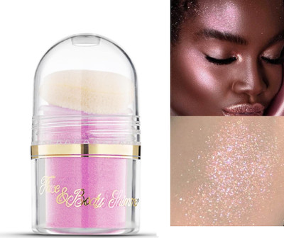 GULGLOW99 Glitter Diamond Highlighter Makeup Highly Pigmented Shimmer Glow Highlighter(PINK)