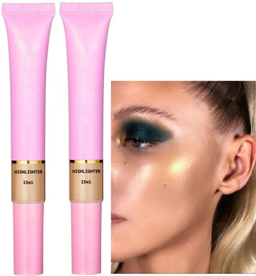 ADJD Highlighter puff Liquid Highlighter For Face Makeup Illuminating Gold Highlighter(Gold)
