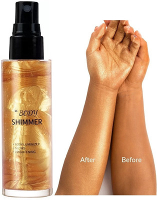 Arcanuy Illuminator gold face & body shine Spray  Highlighter(golden)