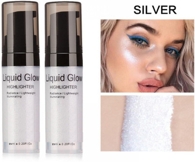 GABBU Combo Illuminator Ultra Smooth Shine Waterproof Face And Body Highlighter(SILVER)