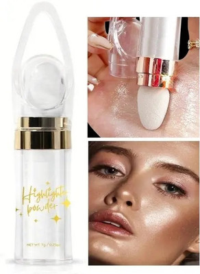 GABBU All Skin Tones Face Highlighters Powder Stick Shimmer Finish With High Shine Highlighter(silver)