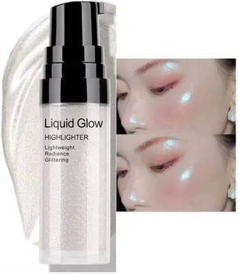 GFSU - GO FOR SOMETHING UNIQUE HD GLOW LIQUID HIGHLIGHTER WATERPROOF LONG LASTING Highlighter(SILVER)
