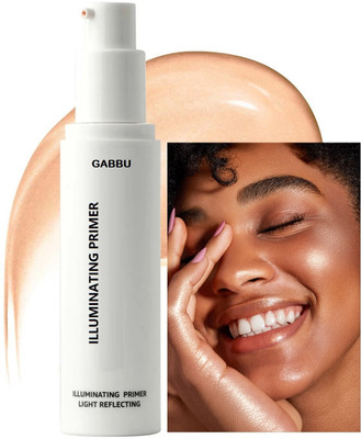 GABBU Highlighting Primer for Face Makeup | Non-Greasy, Long-Lasting & Lightweight Highlighter(golden tint)