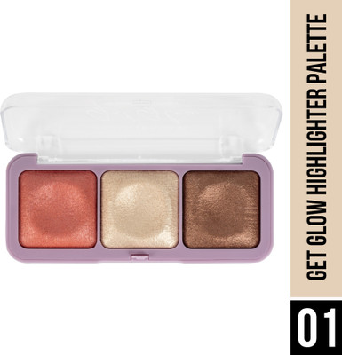 Hilary Rhoda Get Glow Highlighter Palette | Ultra Blendable & Long lasting | Shimmer Finish Highlighter(15g | Shade - 01)