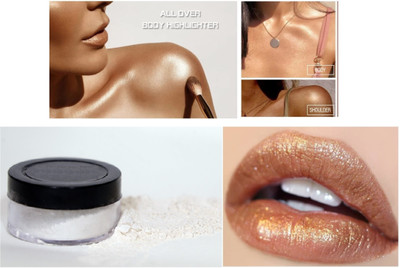 FELICECHIARA Skin Glow Highlighter Powder Glow for Skin Radiance Highlighter(Shine Silver)