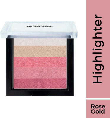 NYKAA Glow Goals Shimmer Brick Highlighter Palette Want it All! (7.5gm) Highlighter(Rose Gold)