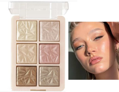 Luipui 6 COLORS BEST SHIMMER HIGHLIGHTER MAKEUP PALETTE Highlighter(MULTICOLOR)