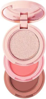 AEPRUY 3 In 1 HD Baked 3 Color Blusher,Highlighter,Eyeshadow Palette Brush  Highlighter(Multicolor)