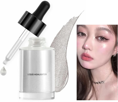 GFSU - GO FOR SOMETHING UNIQUE Drop & Glow Liquid Highlighter For Face Makeup | Illuminating Liquid Highlighter(SILVER SHIMMER)