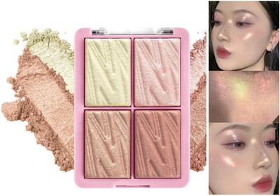 tanvi27 4IN1 Eye, Face & Body Diamond Shine Pressed Powder Highlighter Palette Highlighter(Multi color)
