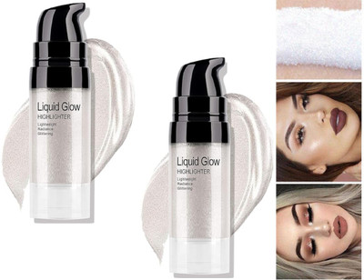 Emijun Long Lasting Liquid Shimmer Glow Highlighter COMBO Highlighter(silver)