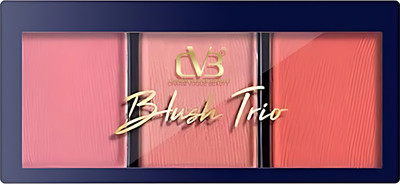 CVB Blush Trio 3 Colors Blush Intensity Whit Seamless Finish 02Shade Highlighter(MULTI COLOR)