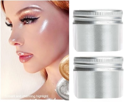 Arcanuy Combo Makeup Face Brightener Silver Shimmer Powder  Highlighter(silver)