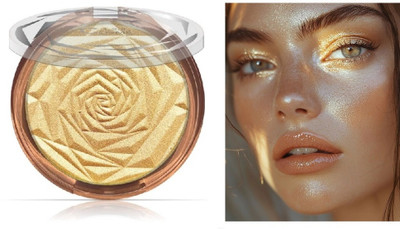 Arcanuy Glowing gold Rose Highlighter lightweight highlighter Highlighter(GOLD)