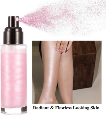 Yuency Illuminating face & body spray fine mist formula for dewy glowing look Highlighter(PINK)