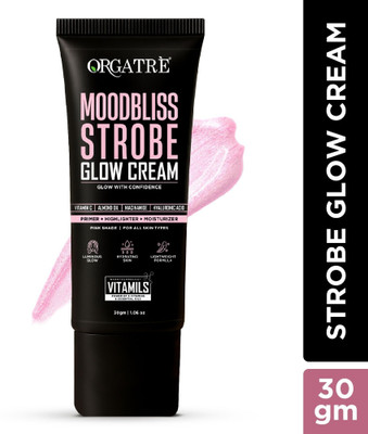 Orgatre Strobe Cream Pink - Instant Glow Highlighter, Primer & Moisturizer Makeup Finish Highlighter(Pink Shade)